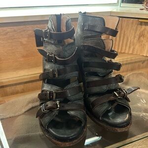 Freebird by Steven Black Strappy Heeled Boots Quinn